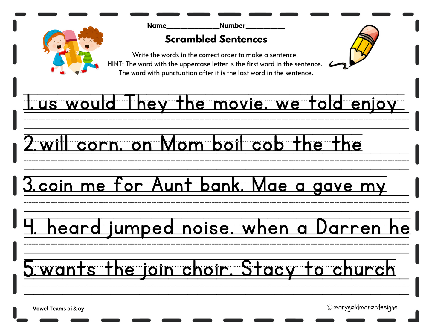 Scrambled Sentences