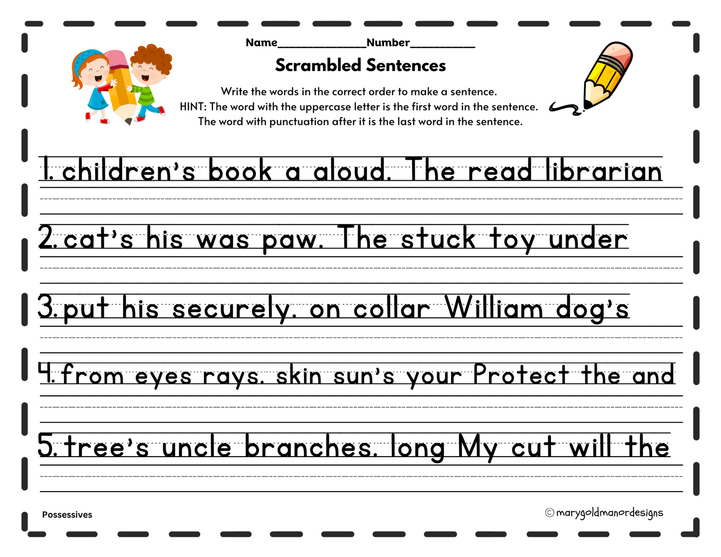 Scrambled Sentences