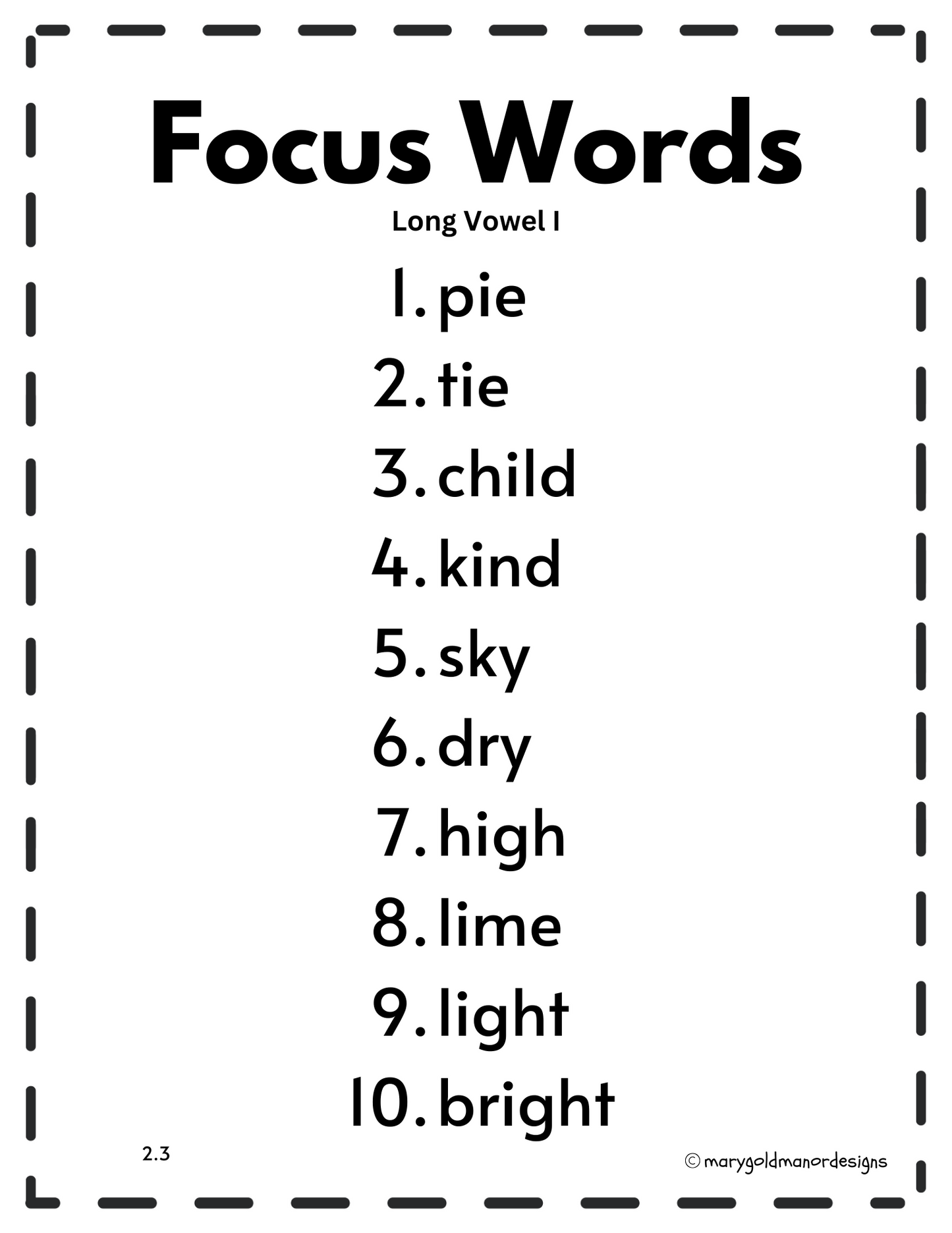 2.3 Focus Words