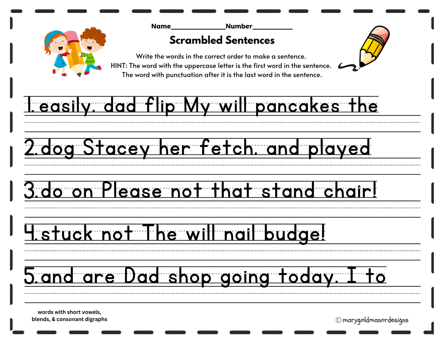 Scrambled Sentences