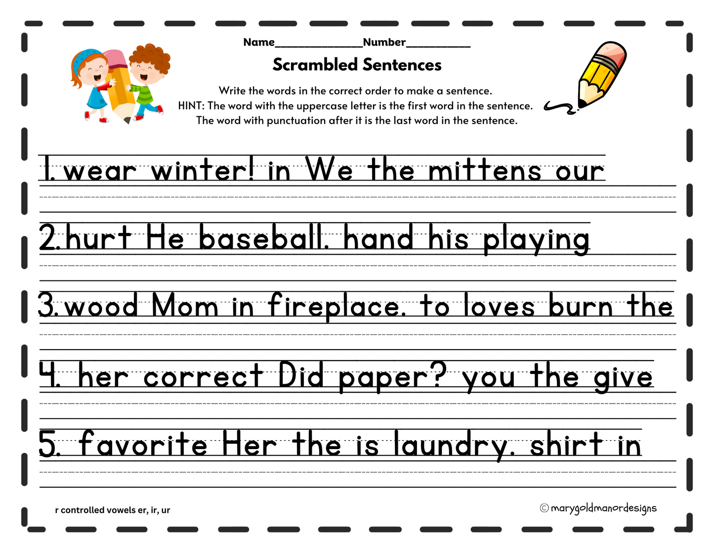 Scrambled Sentences
