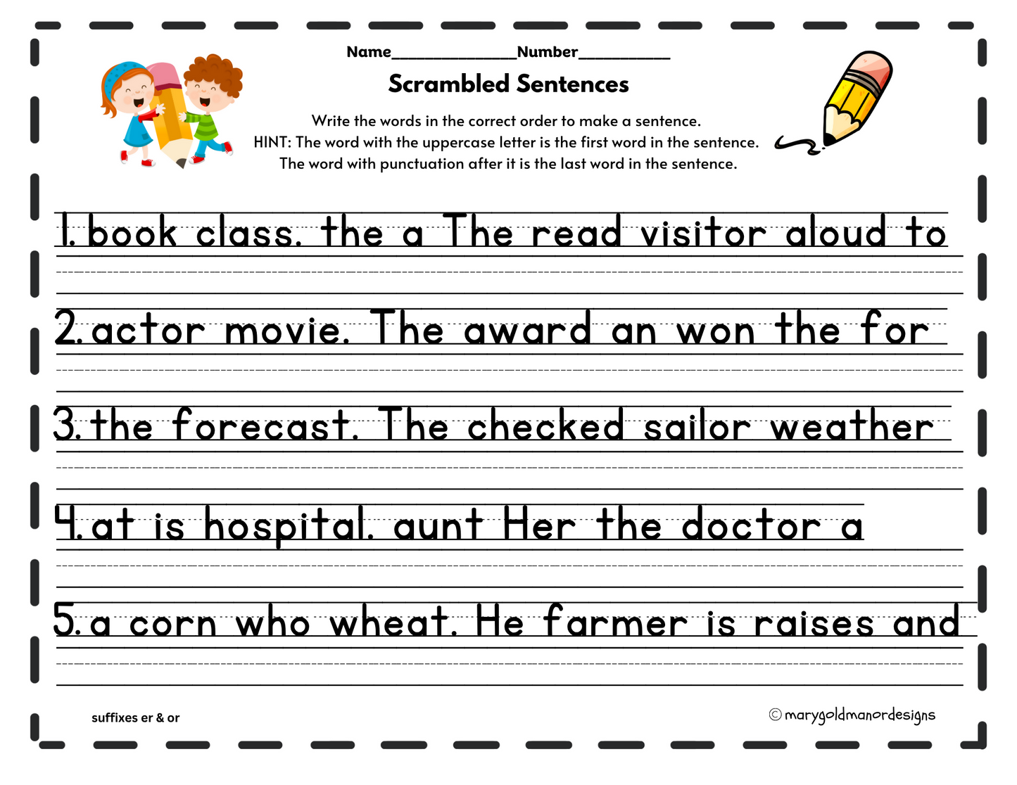 Scrambled Sentences