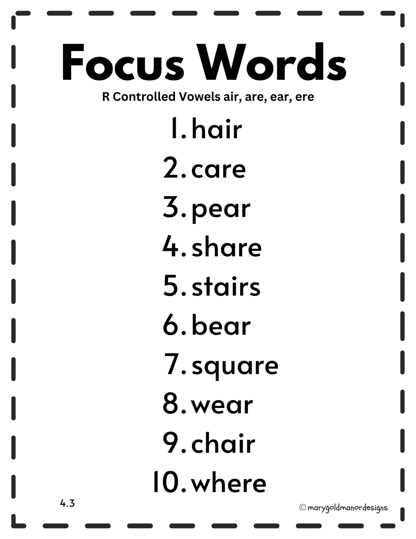 4.3 Focus Words