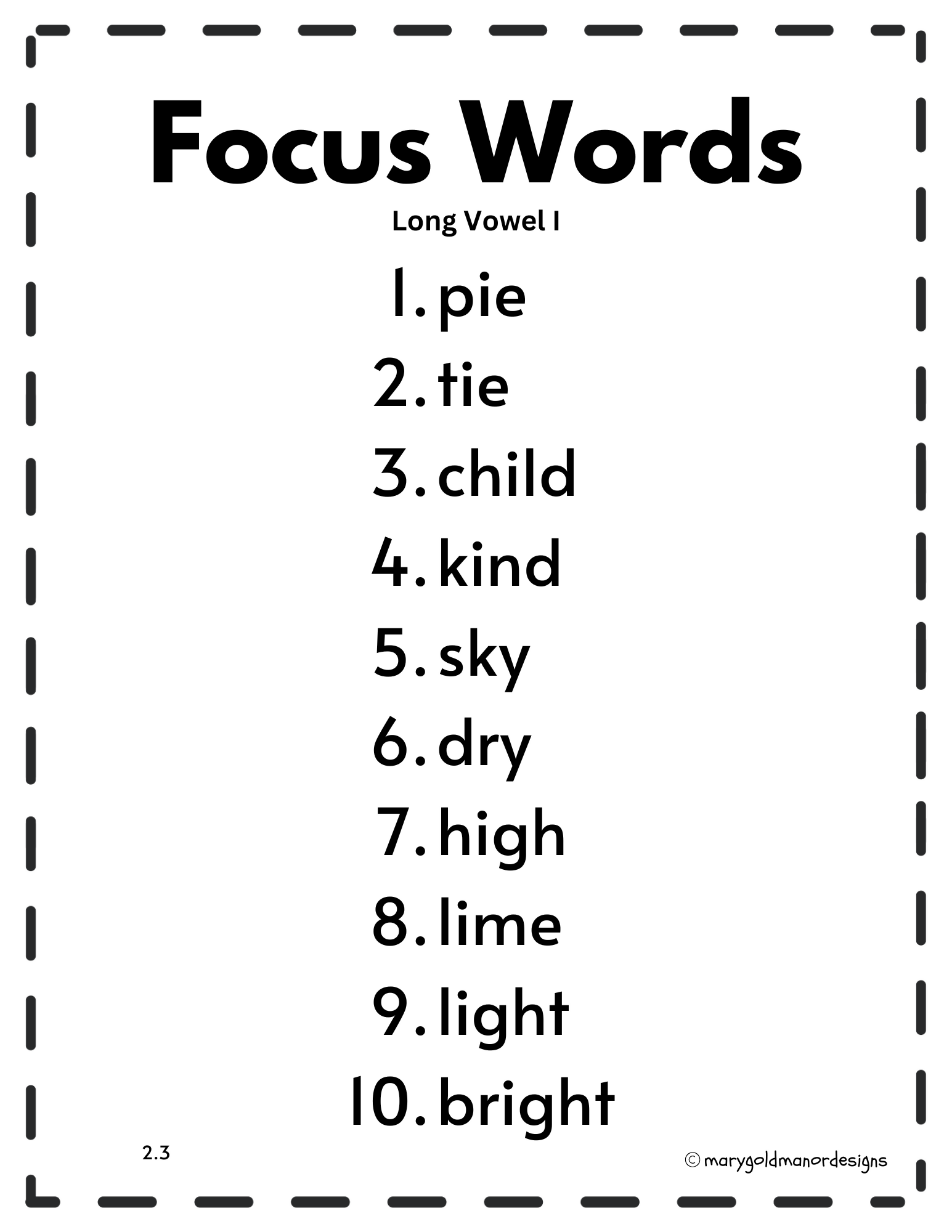 2.3 Focus Words